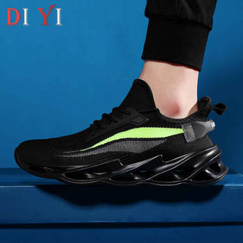 Slip-on Men Sport Shoes Cushioning Blade Man Sneakers for Running Air Mesh Sports Man Athletic Shoe Mens Lightweight Jogging A21